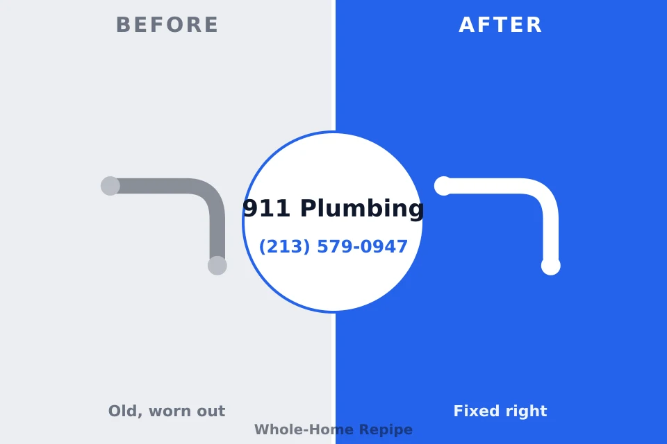 Before and after: plumbing repair McKinley, PA